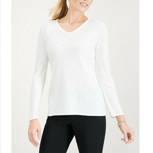 Karen Scott XL Winter White Sweater BI82